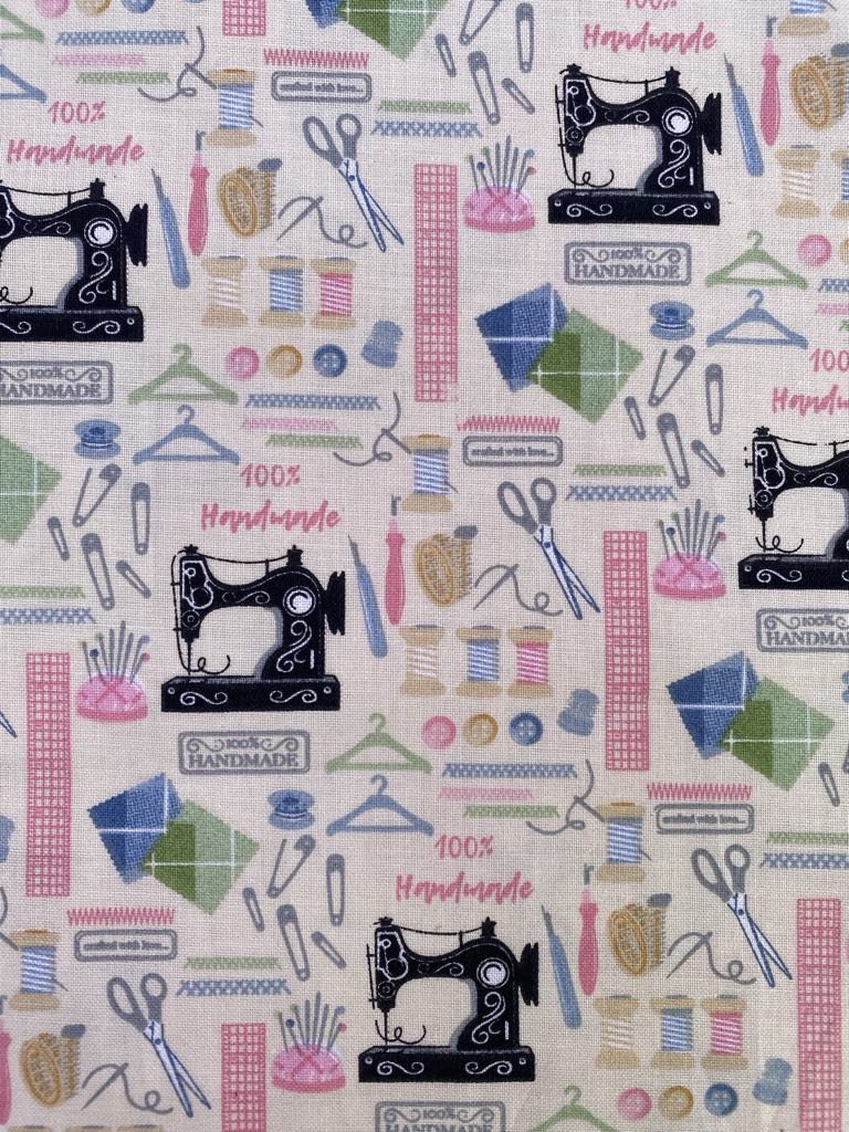 100% Cotton - JoAnns - Black/Pink/Blue/Beige - 44" Wide - Sold By The Metre