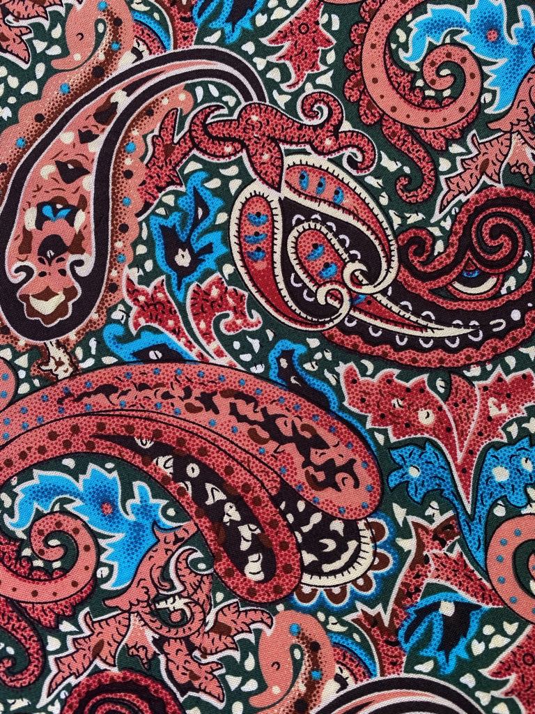 Viscose - Plum/Peach/Blue/Black - 57" Wide - Sold By The Metre