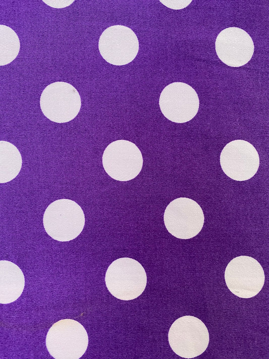 Cotton Spandex 97%/3%- Purple/White - 58"Wide - Sold By The Metre