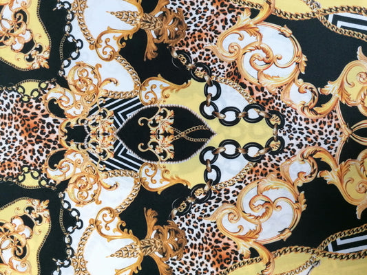 Toulouse - Black/Yellow/White - 58" Wide - Sold By the Metre