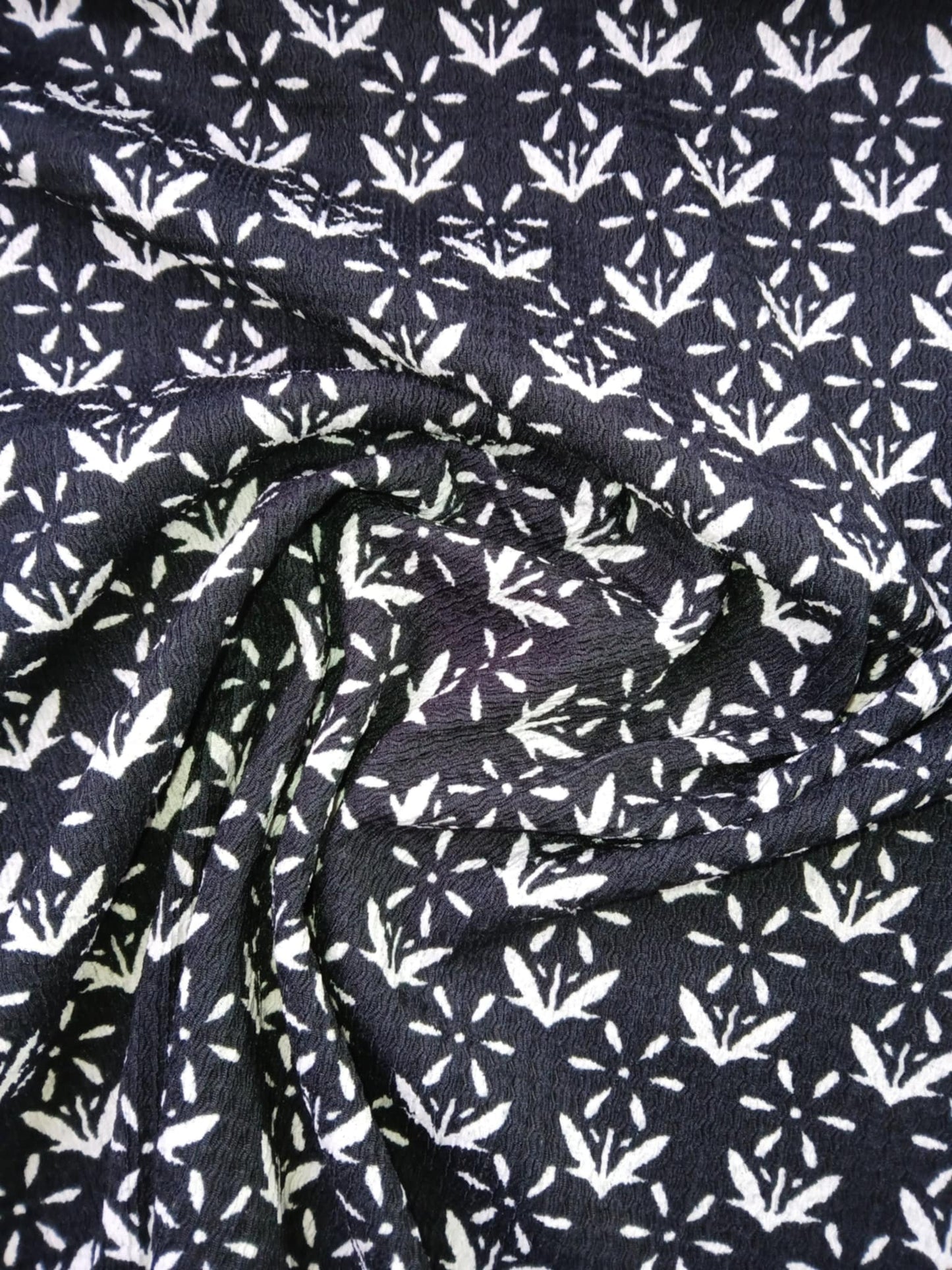 Woodstock Knitted Blister - Black/Cream - 60" Wide - Sold By The Metre
