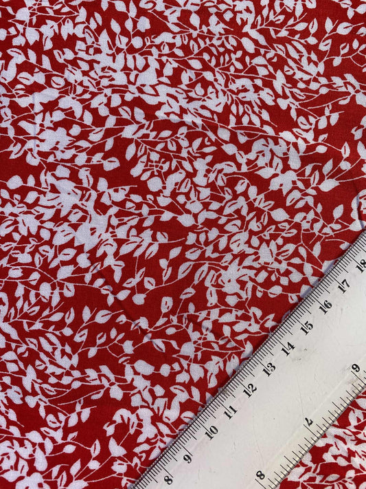 Viscose - Red/White - 57"Wide - Sold By The Metre