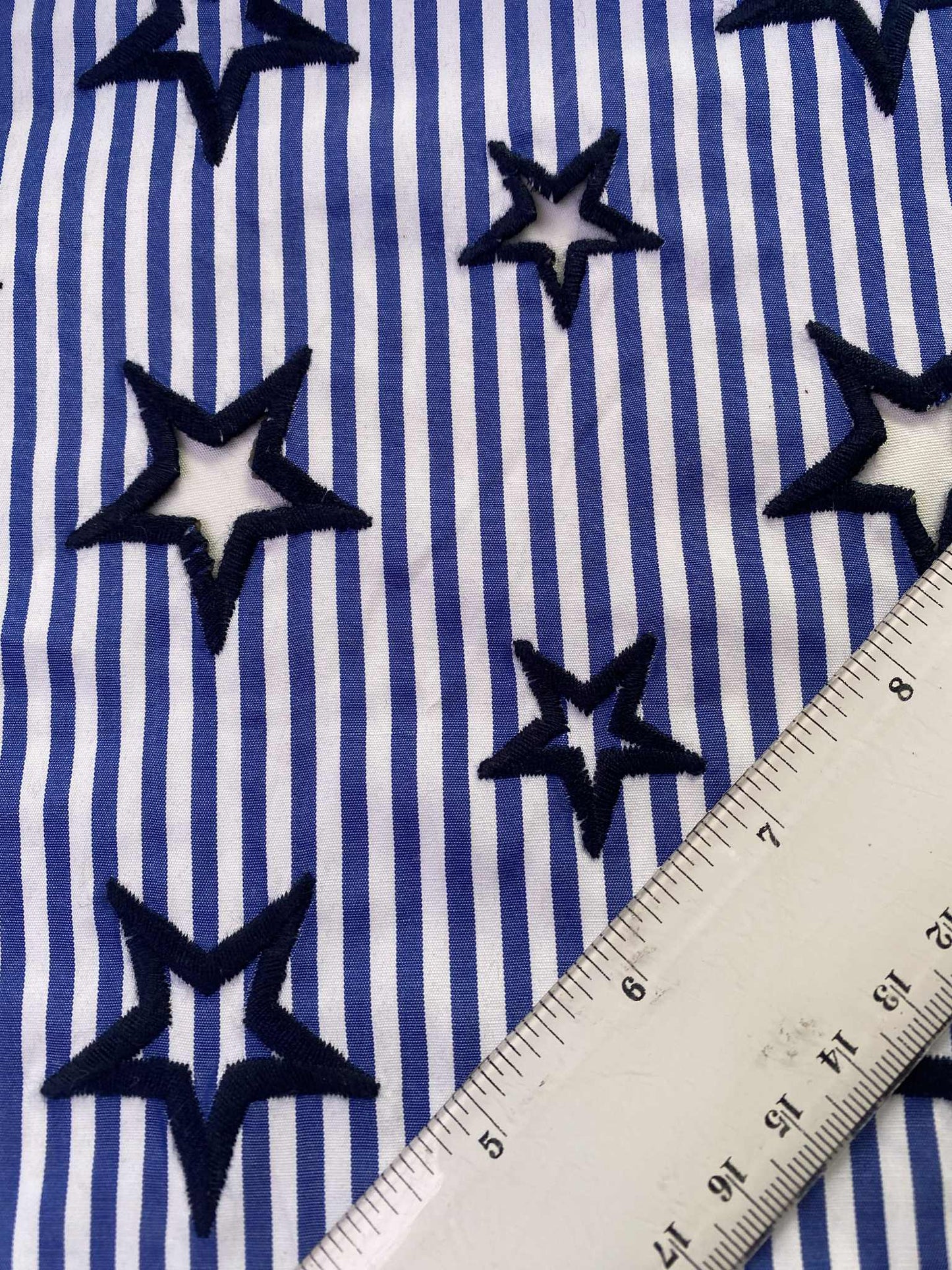 100% Cotton - Stripe - Blue/White - 57"Wide - Sold By The Metre