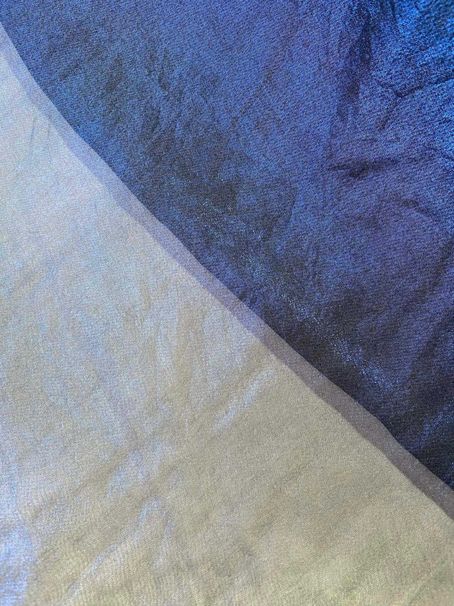 Foiled Chiffon - Blue - 58"Wide - Sold By The Metre