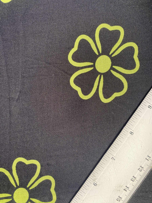 Viscose - Black/Lime - 57"Wide - Sold By The Metre