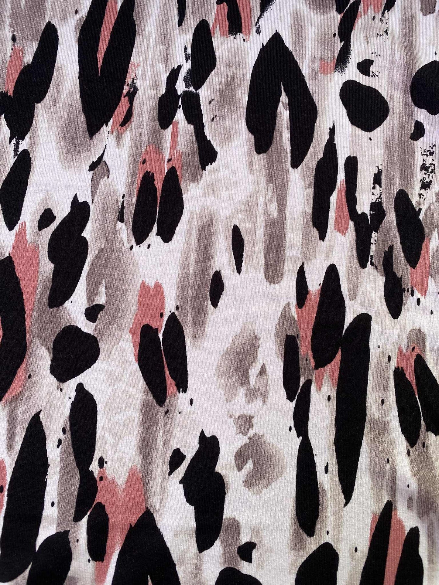 Viscose Lycra - White/Black/Cream - 64"Wide - Sold By The Metre