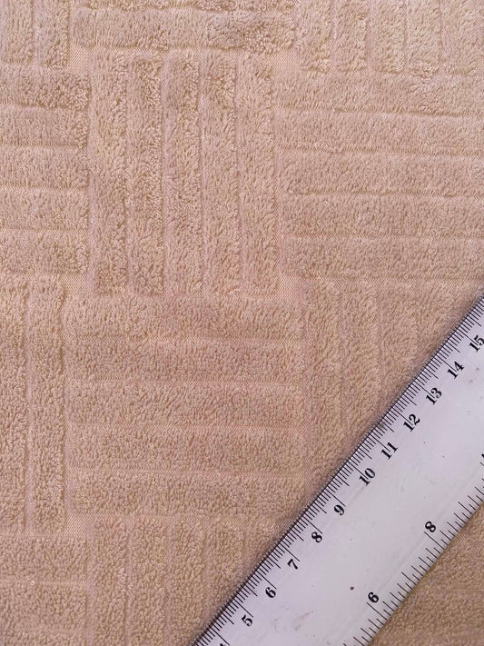 Jaquard Towelling - Buttermilk - 66"wide - Sold By The Metre