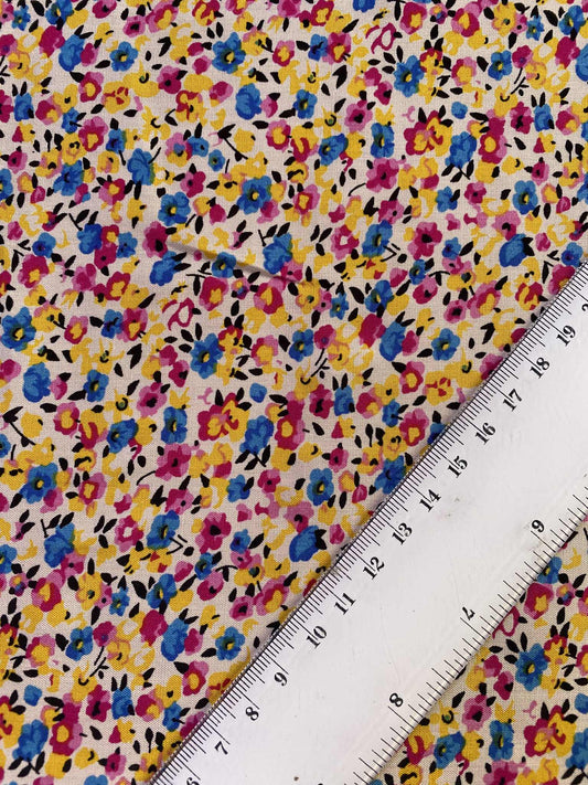 Viscose - Yellow/Pink/Blue - 57"Wide - Sold By The Metre