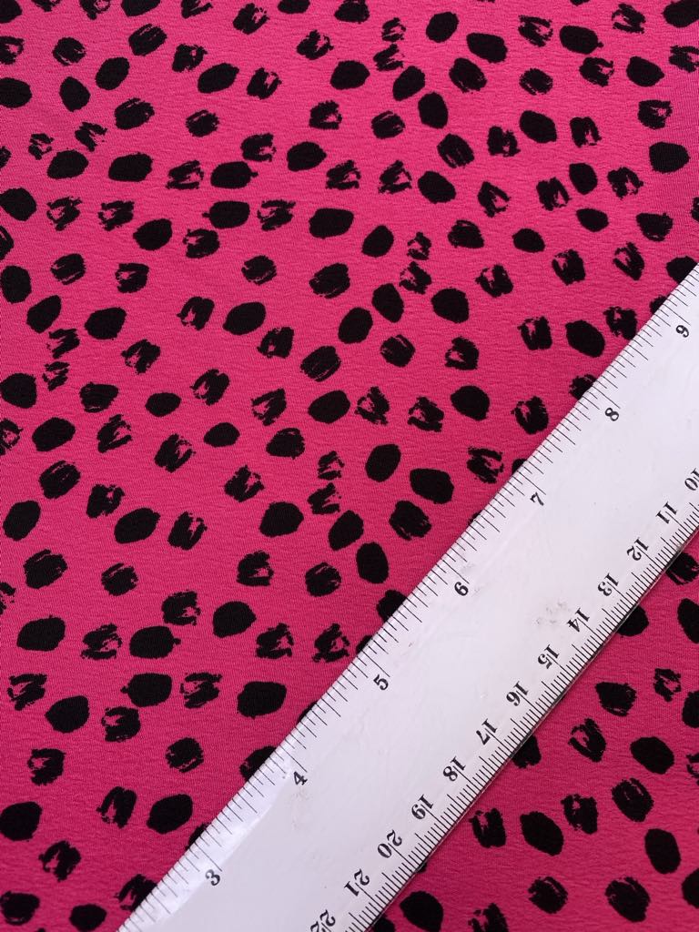 Crepe - Hot Pink/Black - 58" Wide - Sold By The Metre