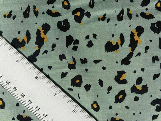Viscose - Green/Black/Yellow - 57"Wide - Sold By The Metre