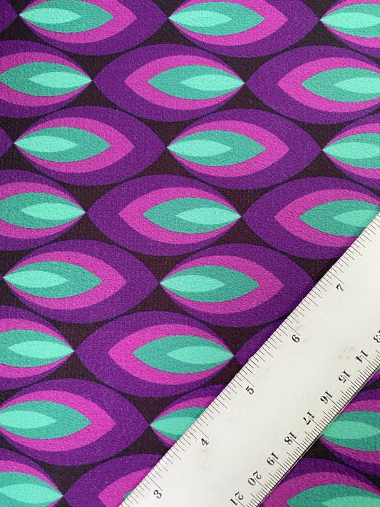 Crepe - Purple/Green/Black - 60" Wide - Sold By The Metre