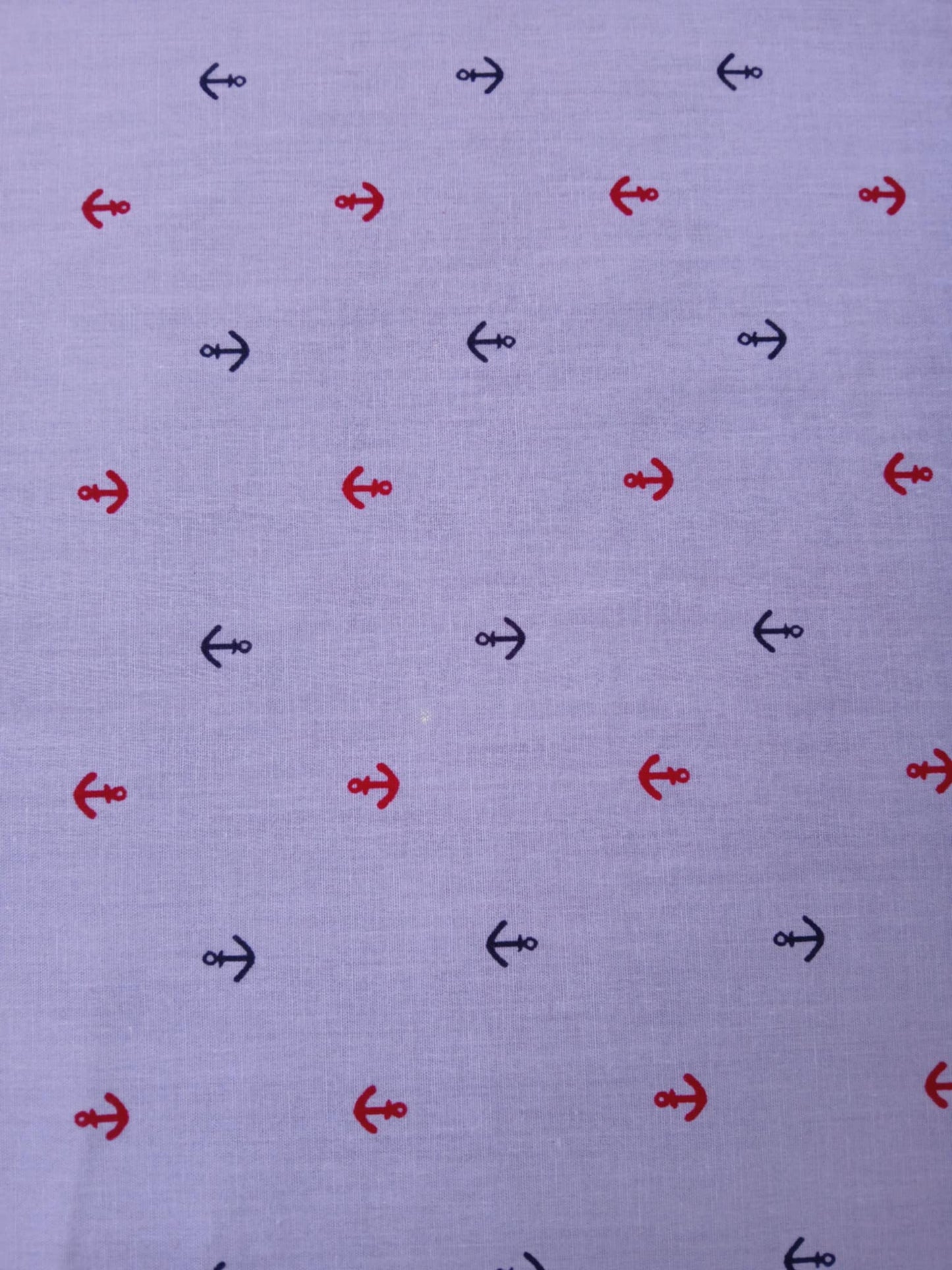 100% Cotton Poplin - Anchors - Blue/Navy/Red - 57" Wide - Sold By The Metre