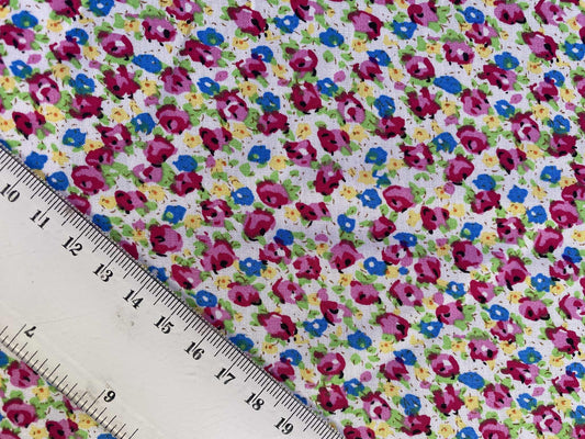Viscose - Blue/Pink/Yellow/Green - 57"Wide - Sold By The Metre