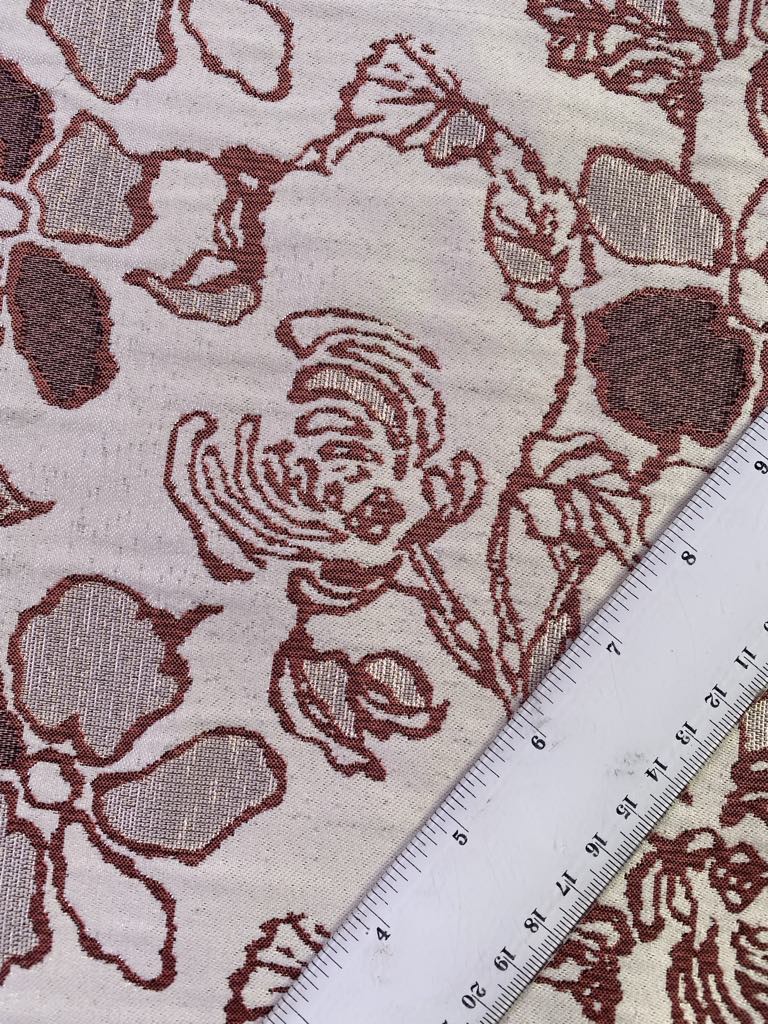 Brocade - Rust/Peach/Cream - 63" Wide - Sold By The Metre
