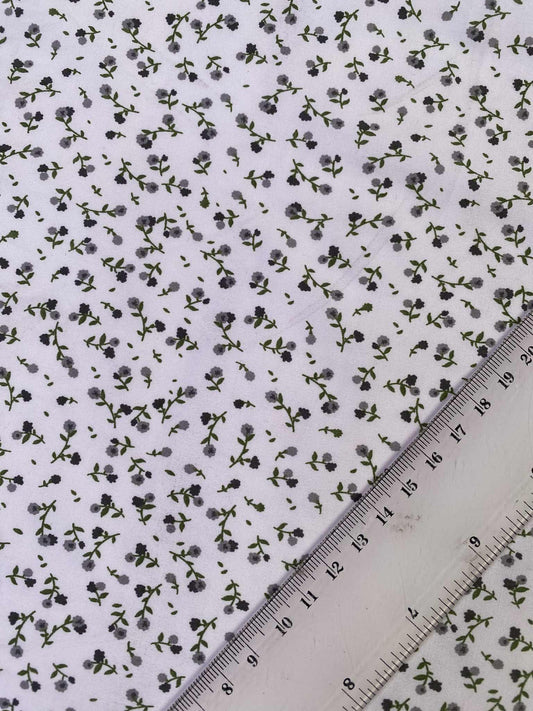 64% Cotton 30% Poly 6% Lycra - Grey/Green/White - 51" Wide - Sold By The Metre