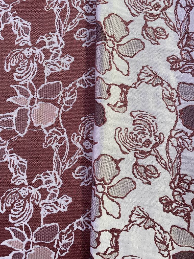 Brocade - Rust/Peach/Cream - 63" Wide - Sold By The Metre