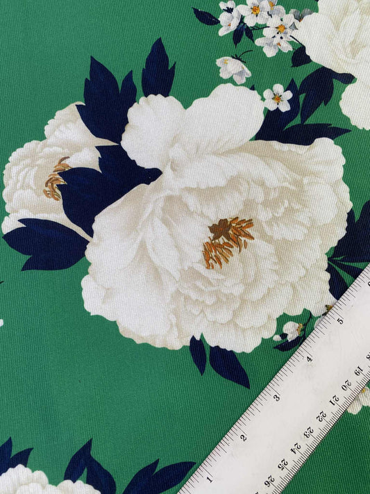 Soft Rib Effect - Green/Black/White - 56"Wide - Sold By The Metre