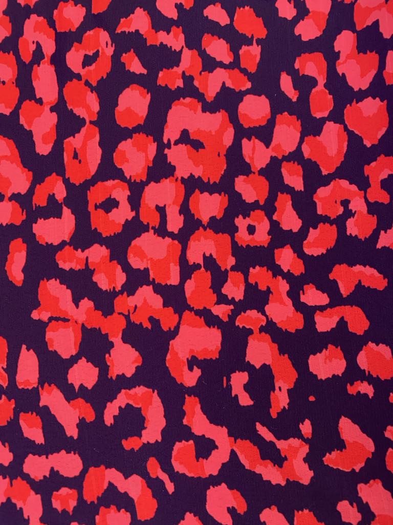 Crepe - Navy/Pink/Red - 60" Wide - Sold By The Metre