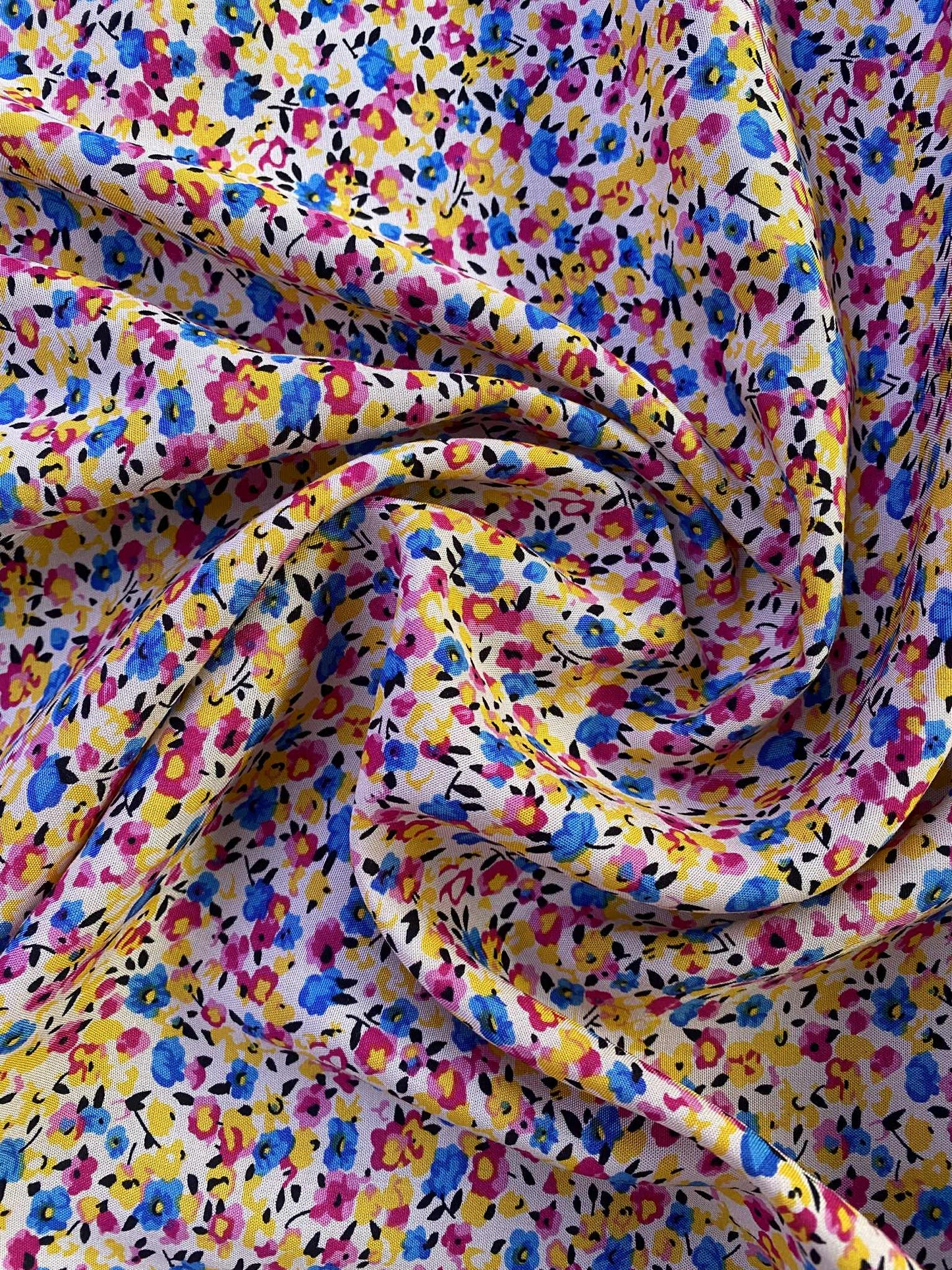 Viscose - Yellow/Pink/Blue - 57"Wide - Sold By The Metre