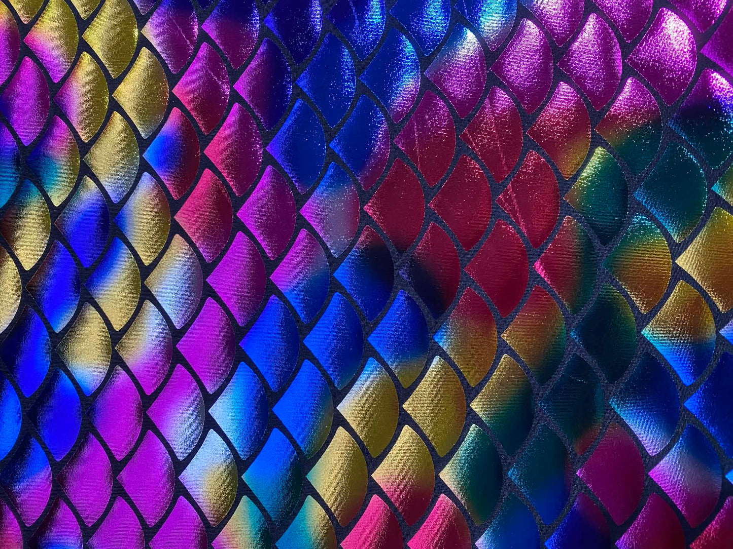 Fish Scale 92% Polyester 8% Elastane - Multicoloured - 58"Wide - Sold By The Metre