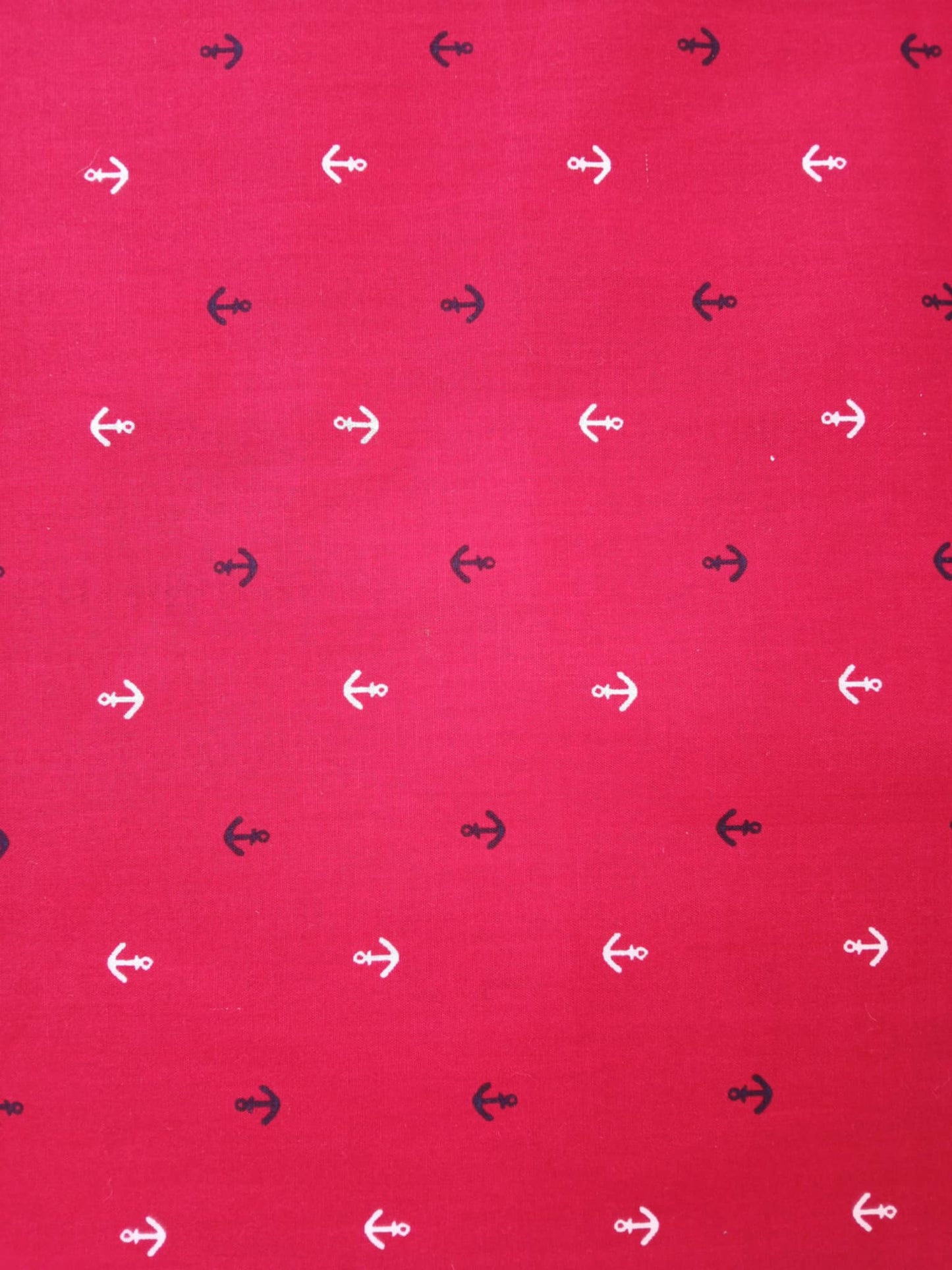 100% Cotton Poplin - Anchors - Red/Navy/White - 57" Wide - Sold By The Metre