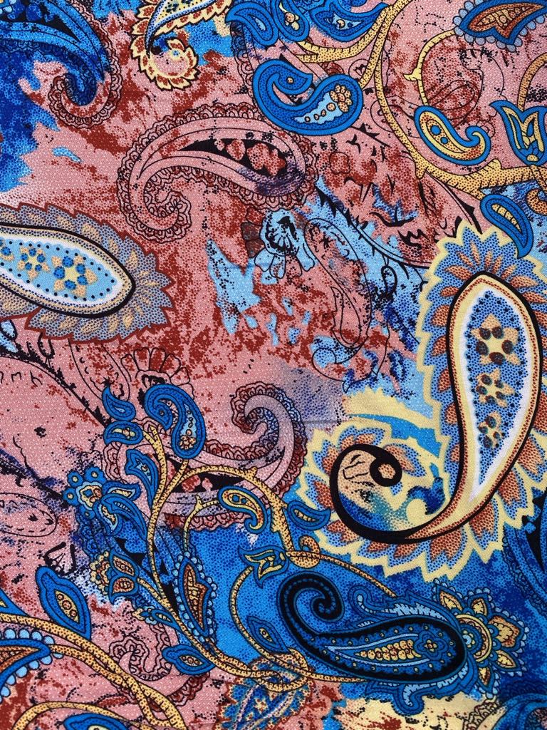 Viscose - Blue/Pink/Cream - 57" Wide - Sold By The Metre