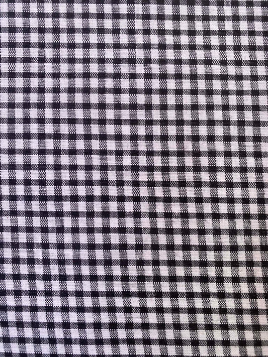 100% Cotton Gingham Fabric - 36" Wide - Black - £2.99/m