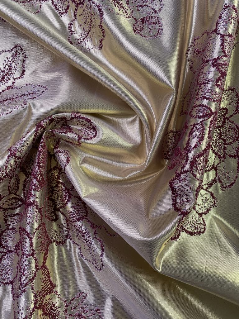 Brocade - Burgundy/Gold - 63" Wide - Sold By The Metre