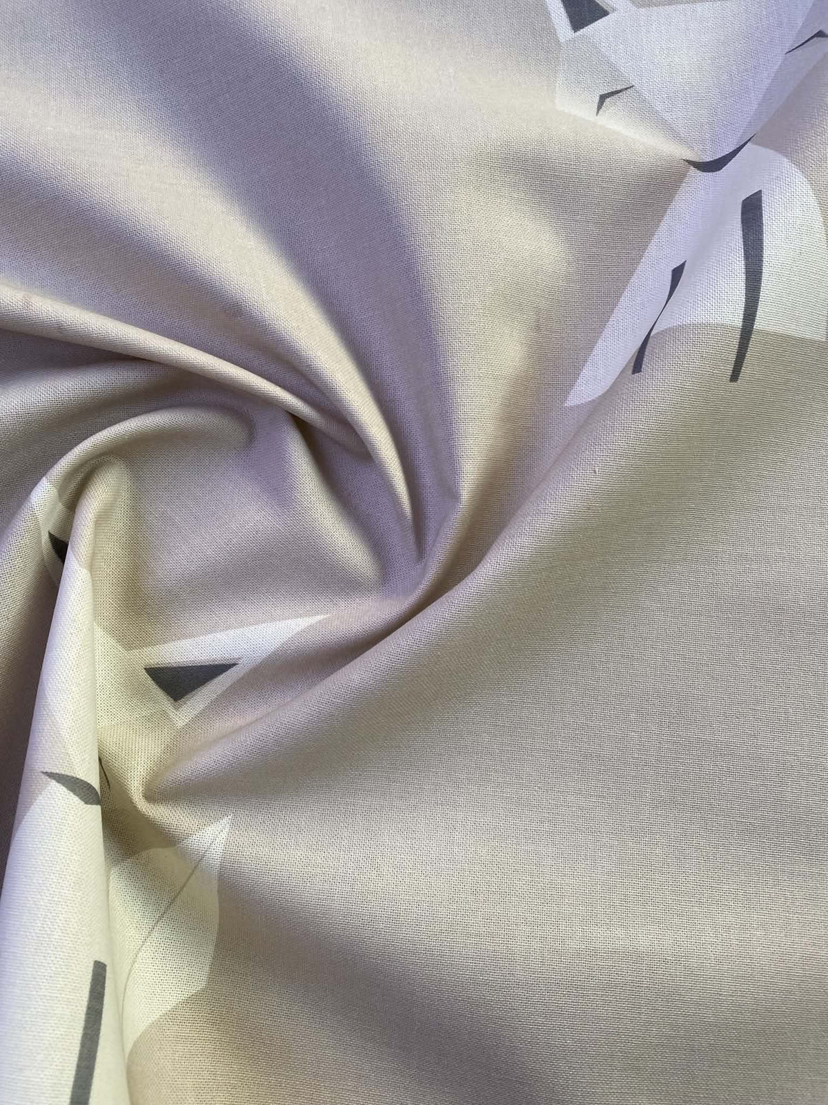 Geometric Fox Canvas Fabric - Grey & Off-White - 56" Wide, £5.99 per Metre