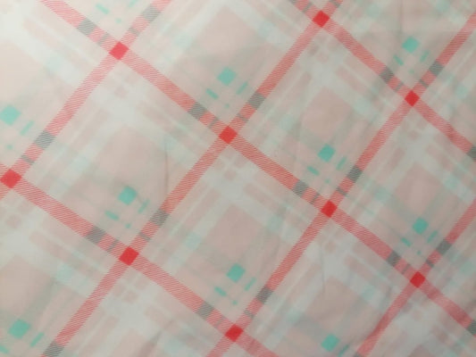 Polyester Chiffon - Check - Pink/Blue/White - 58" Wide - Sold By the Metre - legend textiles