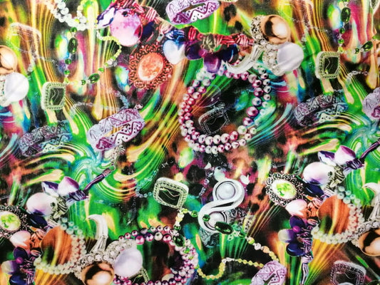 Viscose - Jewels - Multi-Coloured - 56" Wide - Sold By the Metre - legend textiles