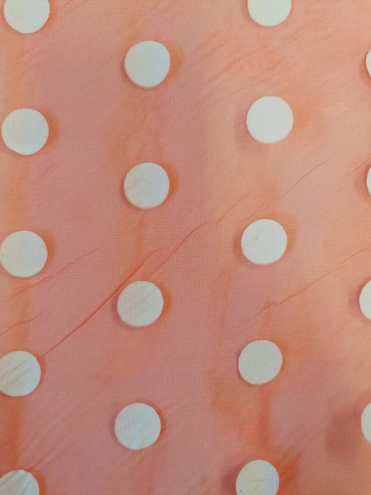 Organza - Spot - Red/White - 56" Wide - Sold By the Metre - legend textiles