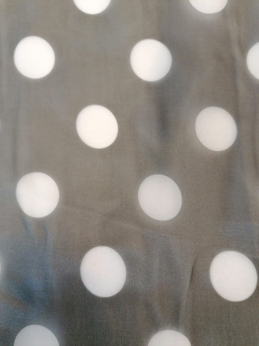 Organza - Spot - Black/White - 55" Wide - Sold By the Metre - legend textiles