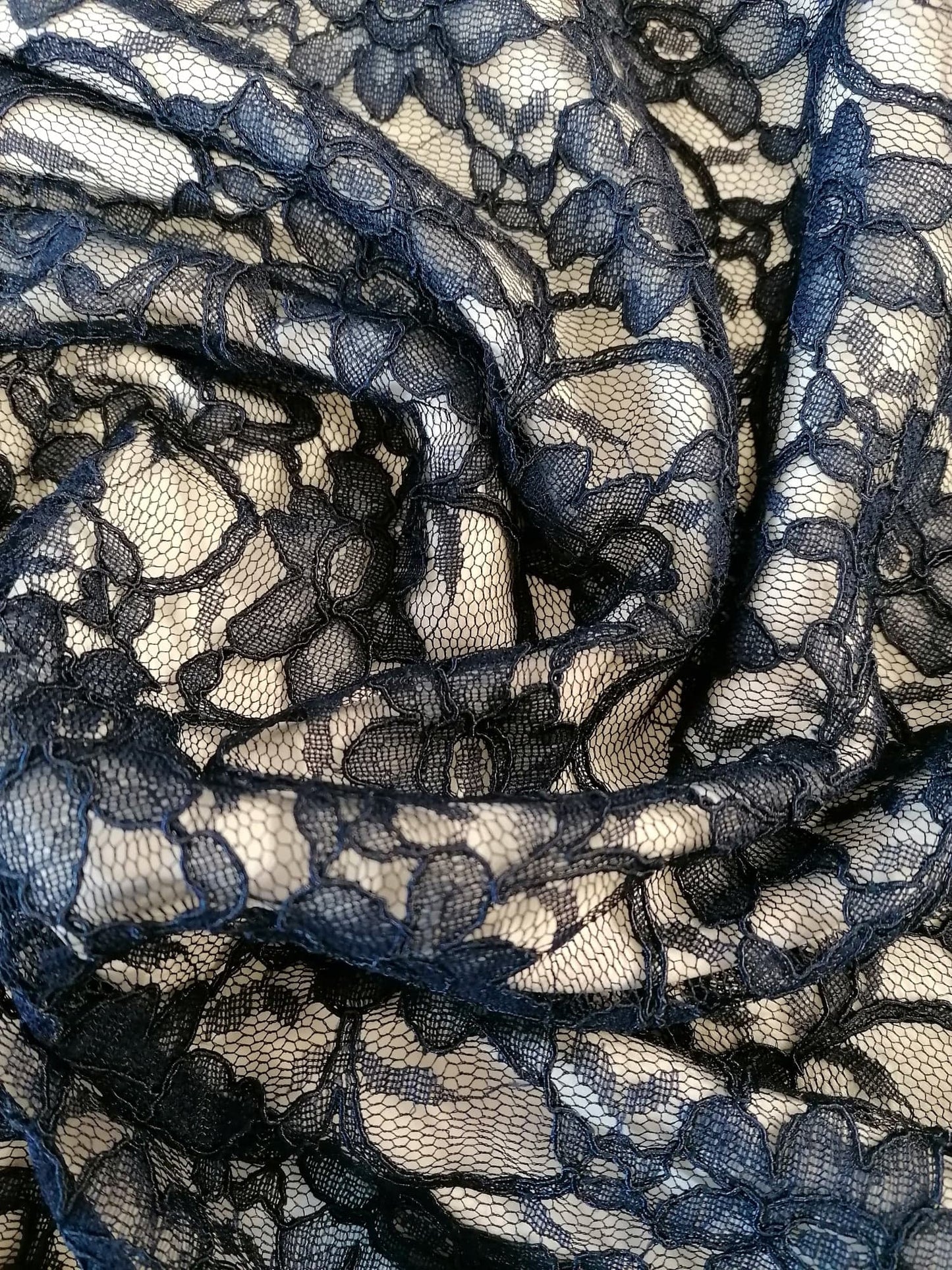 Lace - Navy - 55" Wide - Sold By the Metre