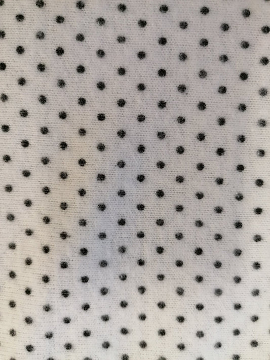 Polyester - Spot- White/Black - 52" Wide - Sold By the Metre