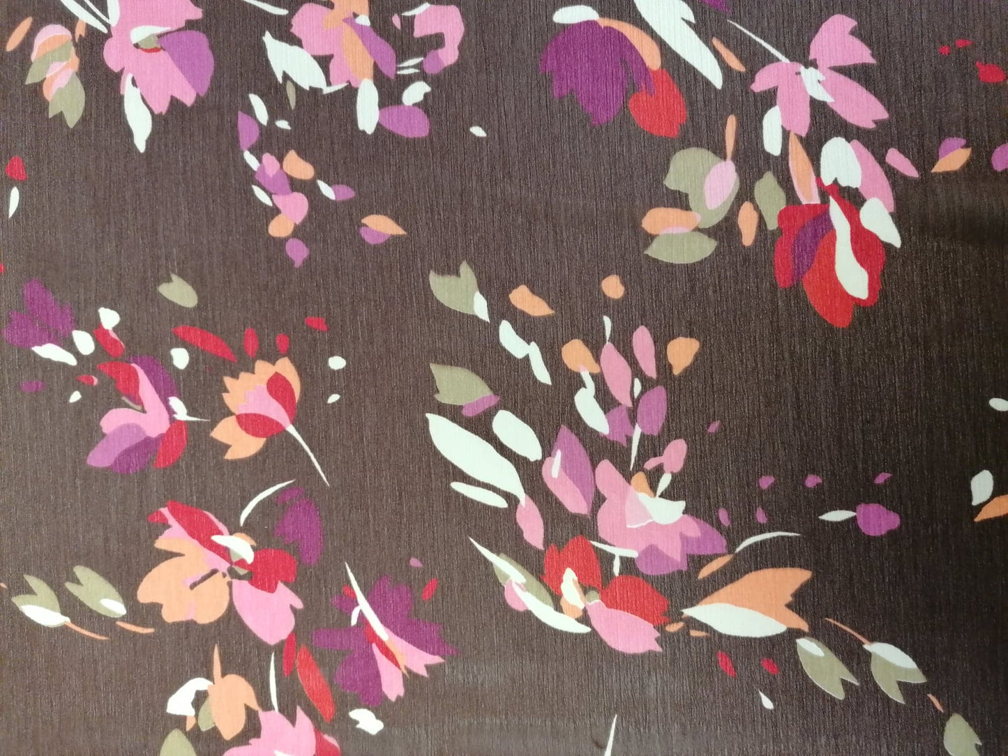 Printed Crinkle Chiffon - John Kaldor - Brown/Pink/Red/Peach - 53" Wide - Sold By the Metre