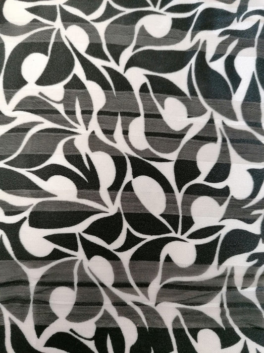 Satin Burnout - Black/White - 62" Wide - Sold By the Metre