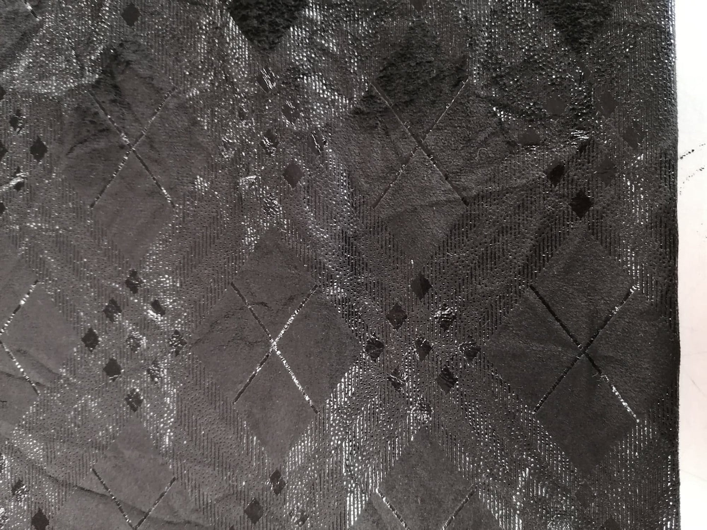 Suede - Check - Black- 58" Wide - Sold By the Metre