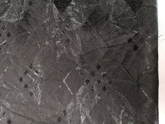 Suede - Check - Black- 58" Wide - Sold By the Metre