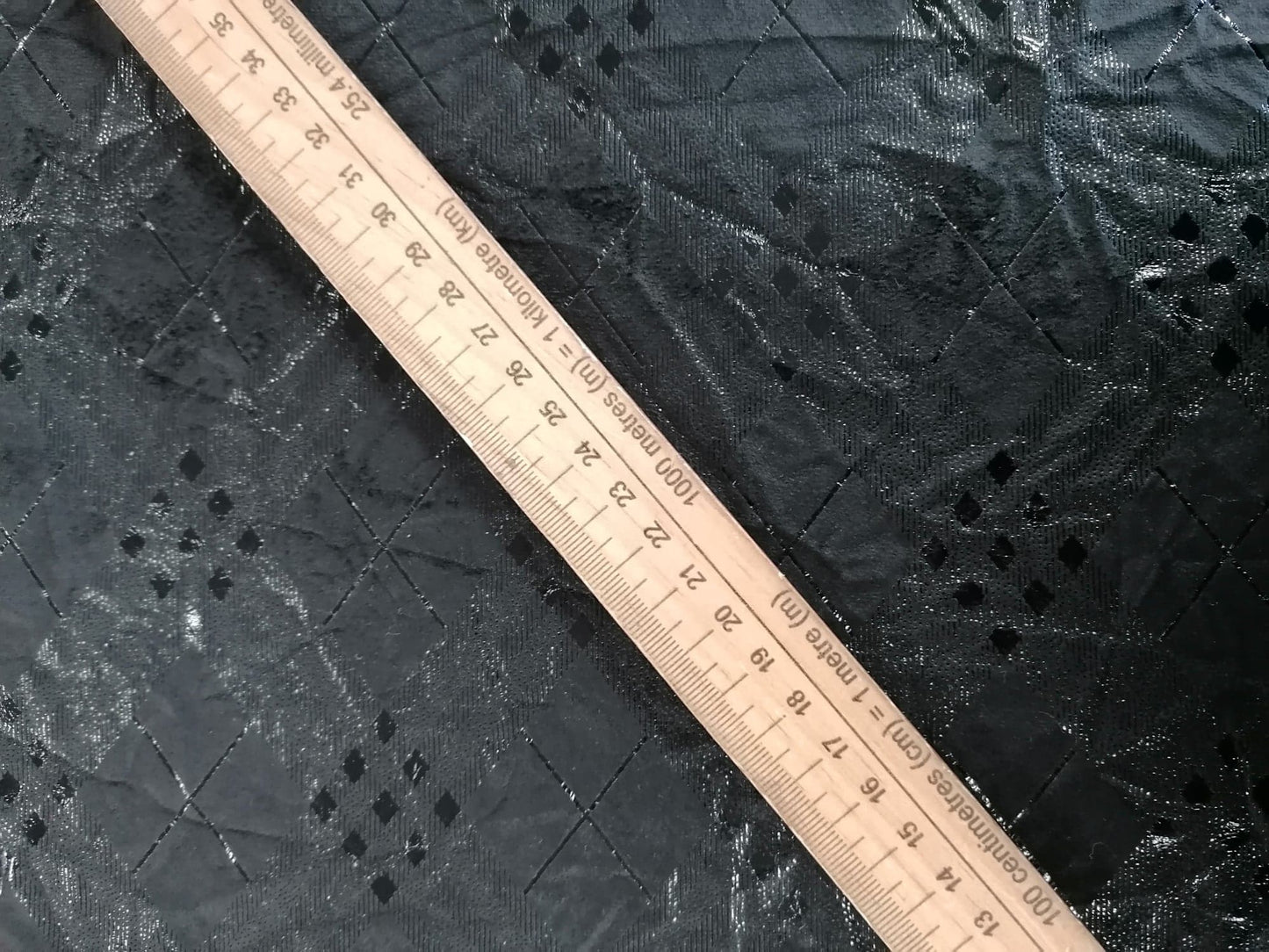 Suede - Check - Black- 58" Wide - Sold By the Metre