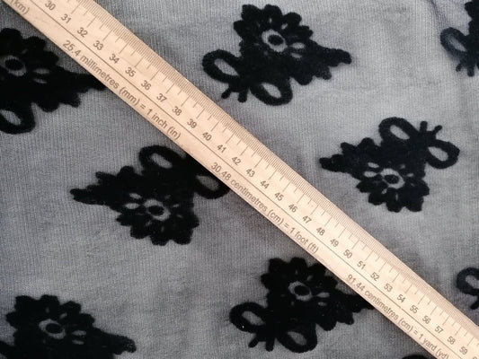 Flock Powermesh Print - Black - 51" Wide - Sold By the Metre