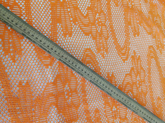 Lace - Orange - 60" Wide - Sold By the Metre