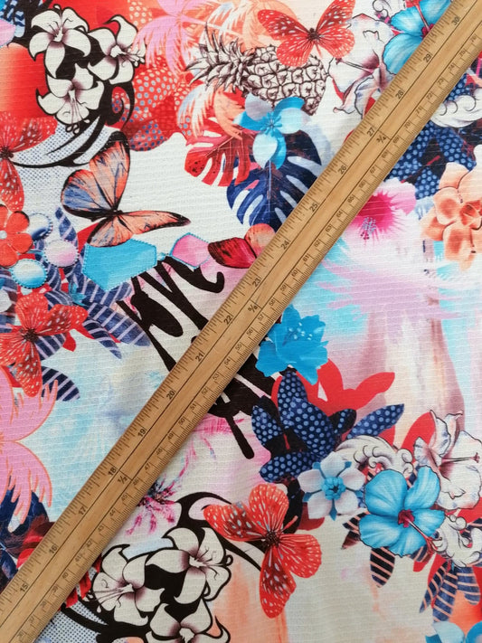 Poly Lycra - Middleweight - Pink/Blue/Plum/Cream - 58" Wide - Sold By the Metre