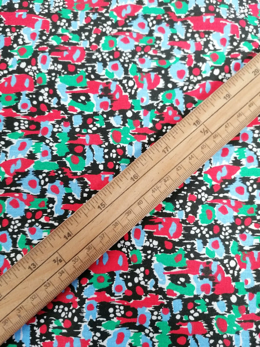 100% Vintage Cotton - Red/Green/Blue/Black - 36" Wide - Sold By the Metre