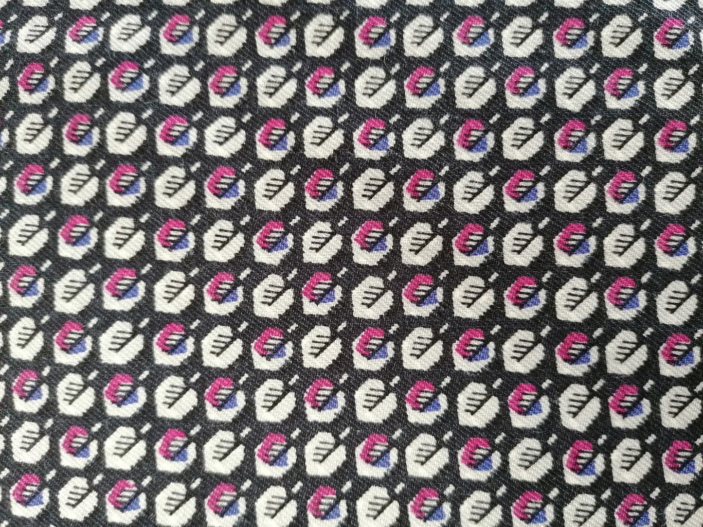 Vintage Viscose - Black/Purple - 34" Wide - Sold By the Metre
