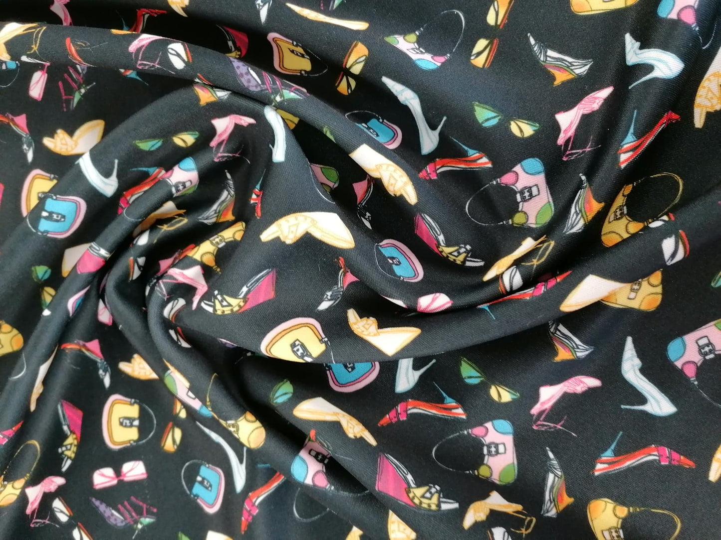 Scuba - Black/Yellow/Pink/Blue - 58" Wide - Sold By the Metre