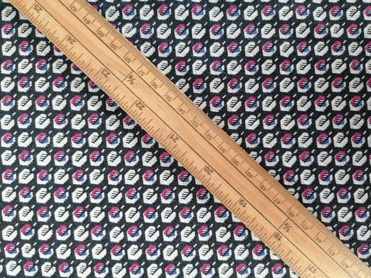 Vintage Viscose - Black/Purple - 34" Wide - Sold By the Metre