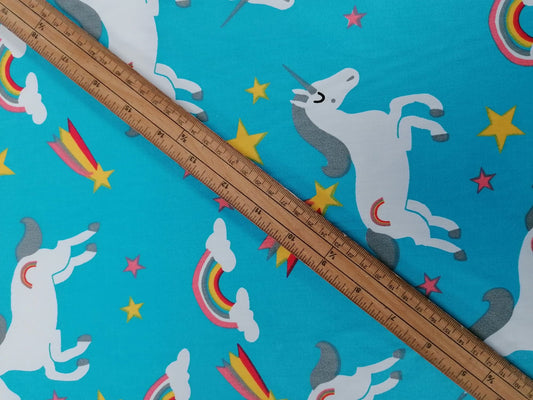 100% Organic Cotton - Blue/White/Yellow - 45" Wide - Sold By The Metre