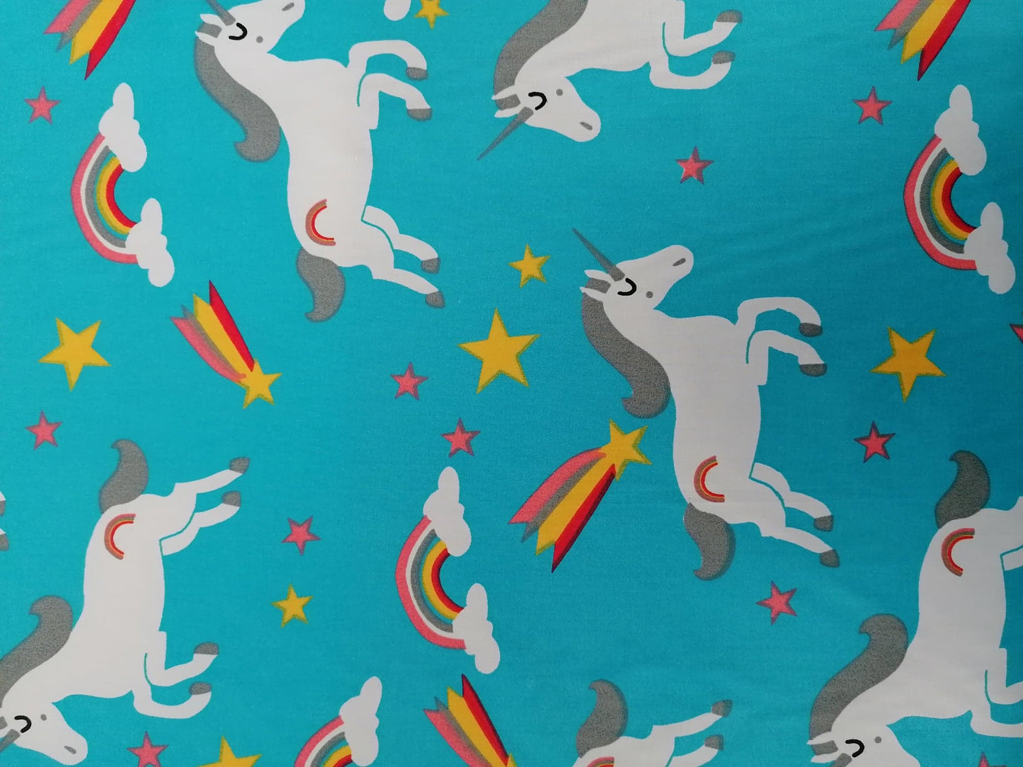 100% Organic Cotton - Blue/White/Yellow - 45" Wide - Sold By The Metre