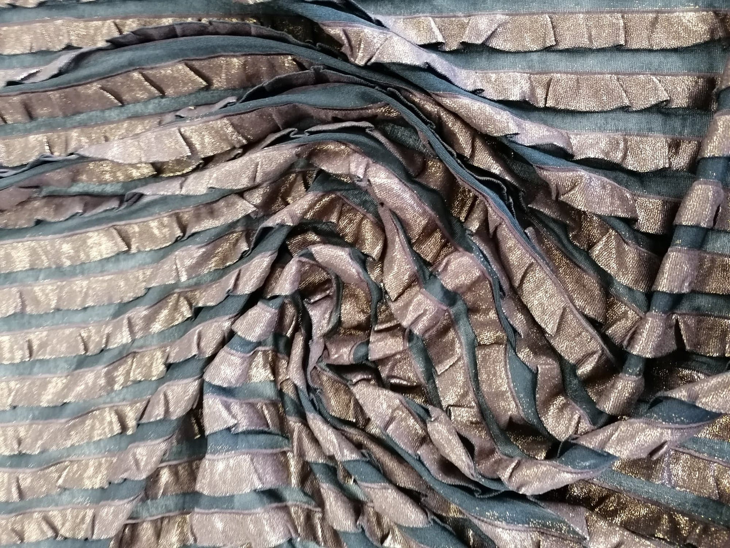 Polyester Flamenco Lame - Black/Bronze - 54" Wide - Sold By the Metre
